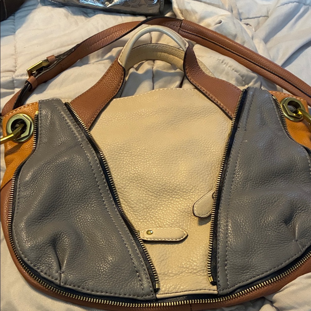 Oryani Colorblock Leather Shoulder Bag